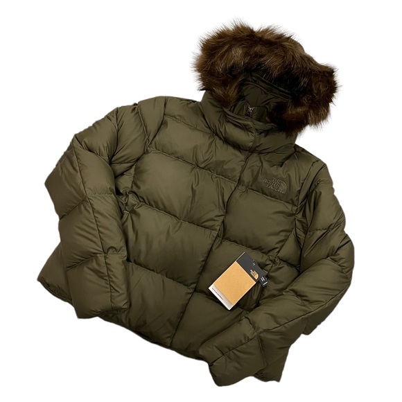 THE NORTH FACE Womens New Dealio 550 Down Short Jacket New Taupe Green - Picture 2 of 14